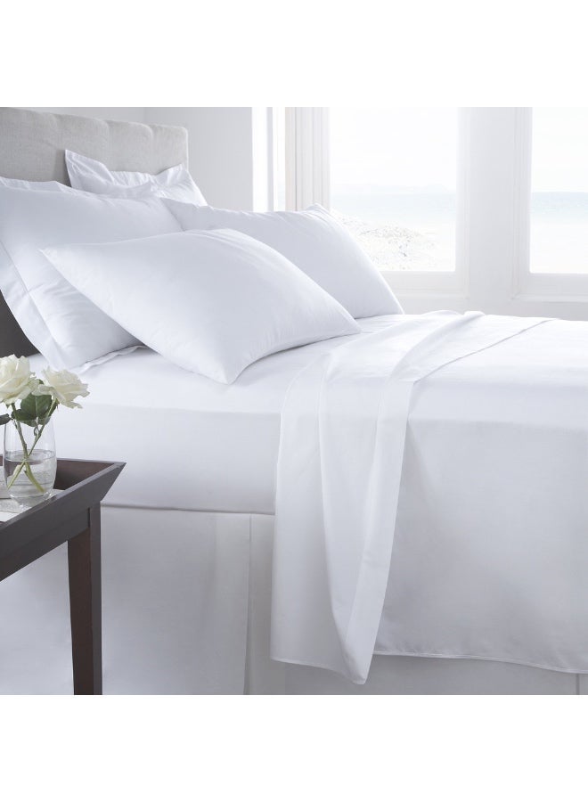 Deluxe Pearl White Comfy Flat Bed Linen Set (5 Pieces) - 240 x 260 cm - Image 2